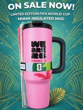 Limited Edition FIFA 2026 Miami TUMBLER  Travel Mug NWT